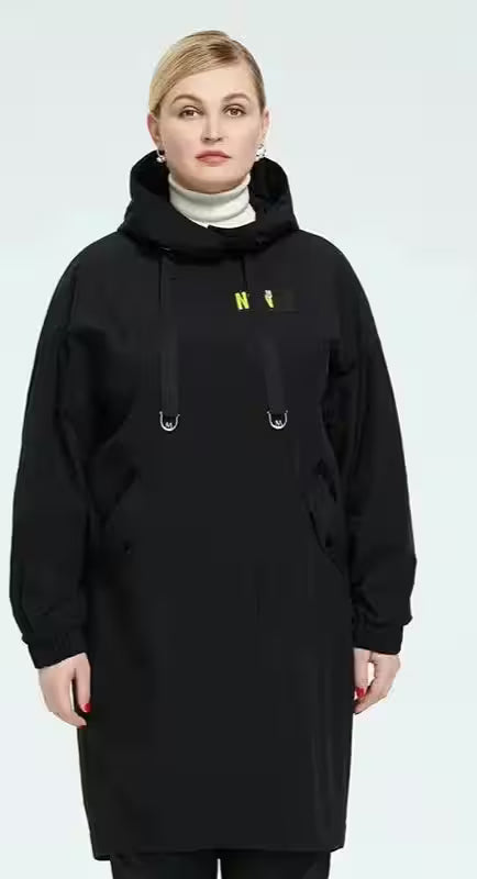 Plus Size Spring Autumn Trench Coat - Additional View 6