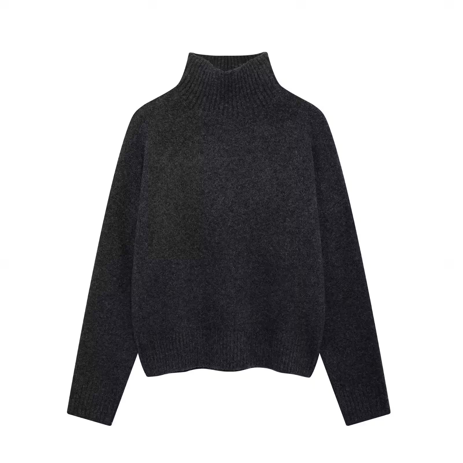 Vintage Burgundy Turtleneck Sweater Casual - Women's Fashion - View 4