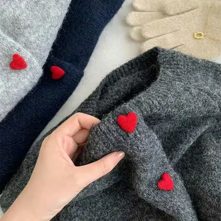Deep Grey Wool Knitted Cardigan - Women's Fashion - View 3
