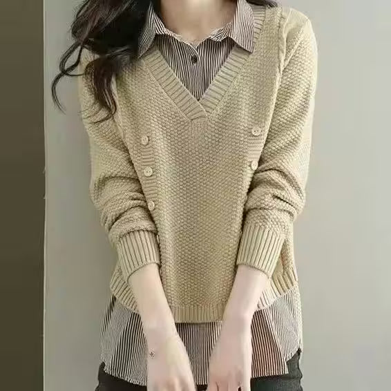 Sweater Classic polo collar Casual - Women's Fashion - View 9