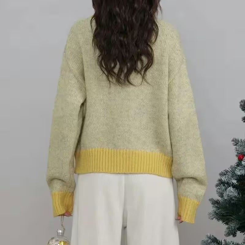 Cardigan Long Sleeve Patchwork Knitted - Women's Fashion - View 7