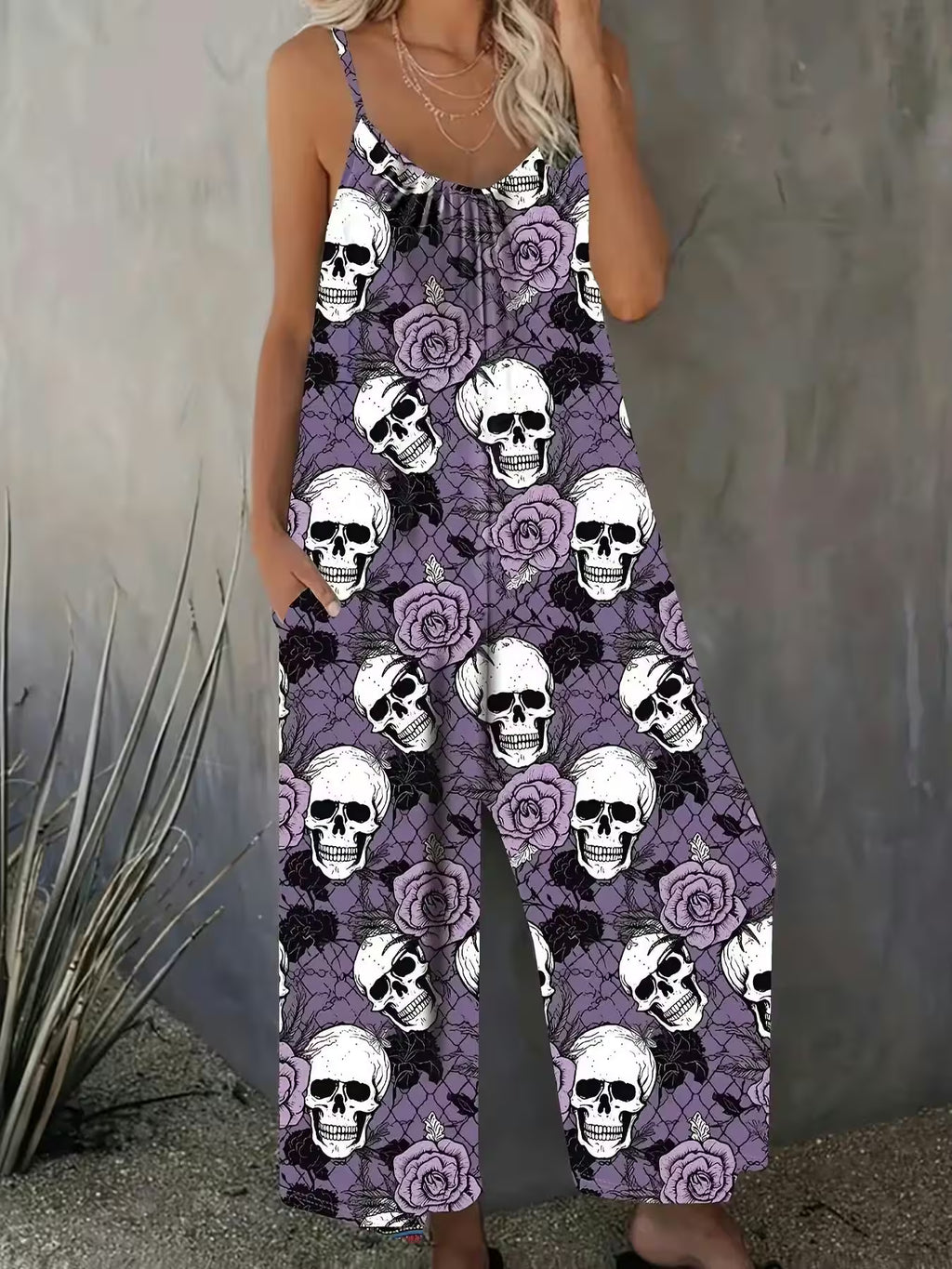 Plus size new Gothic style casual  jumpsuit - Additional View 5