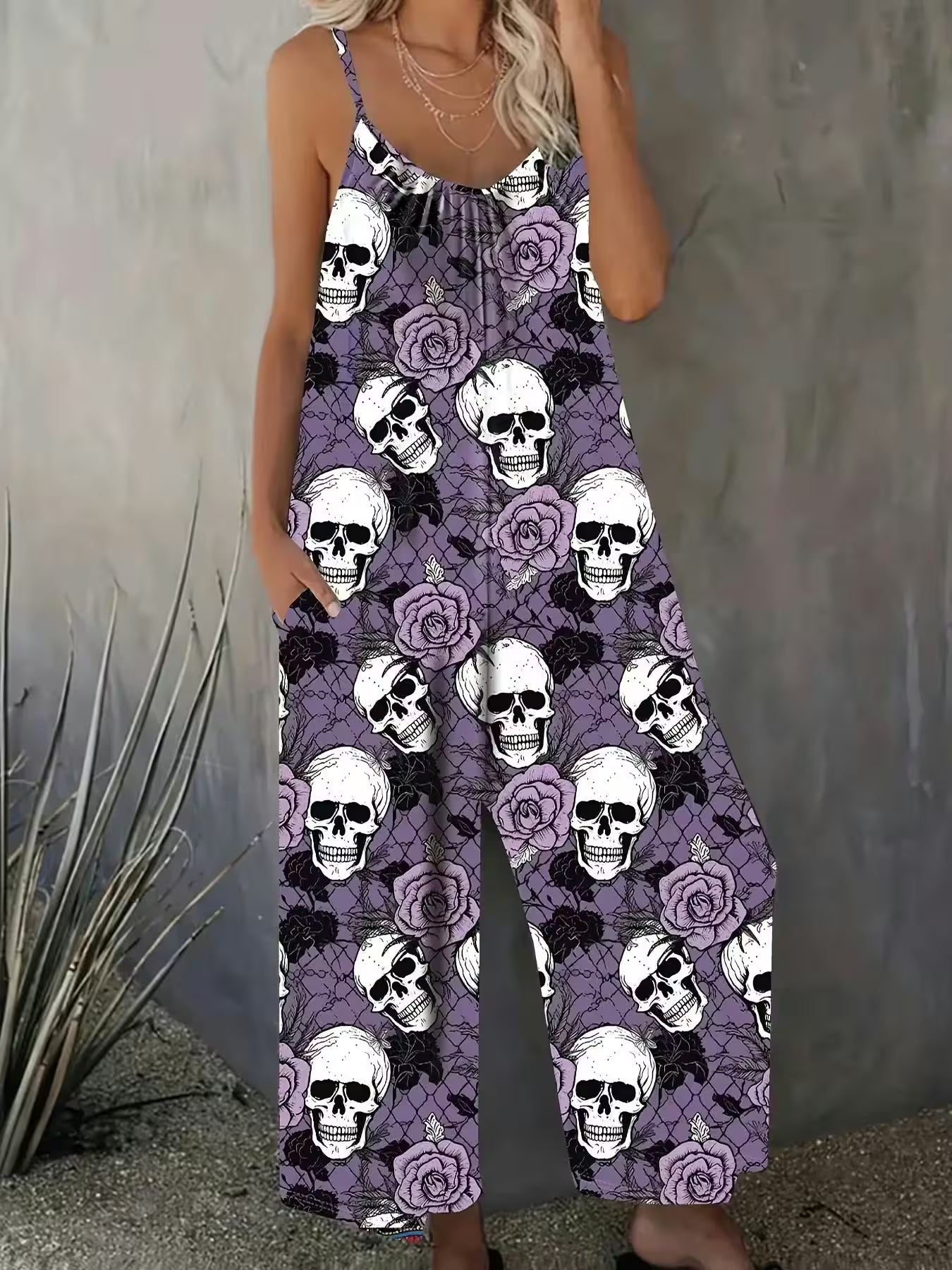 Plus size new Gothic style casual  jumpsuit - Additional View 5