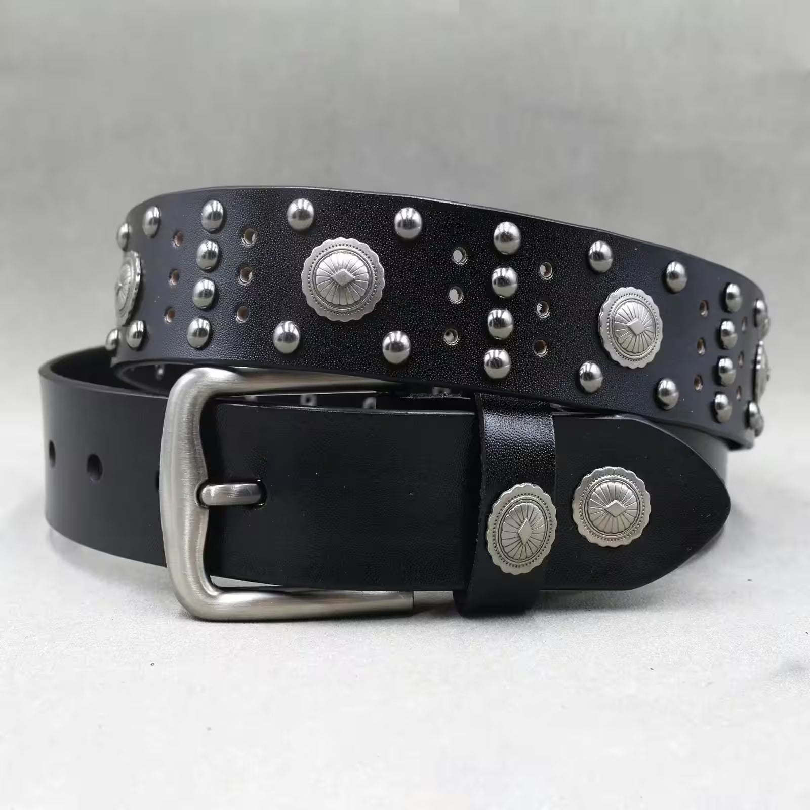 Nice Rivet Genuine Leather Belt Goth Style - Additional View 13