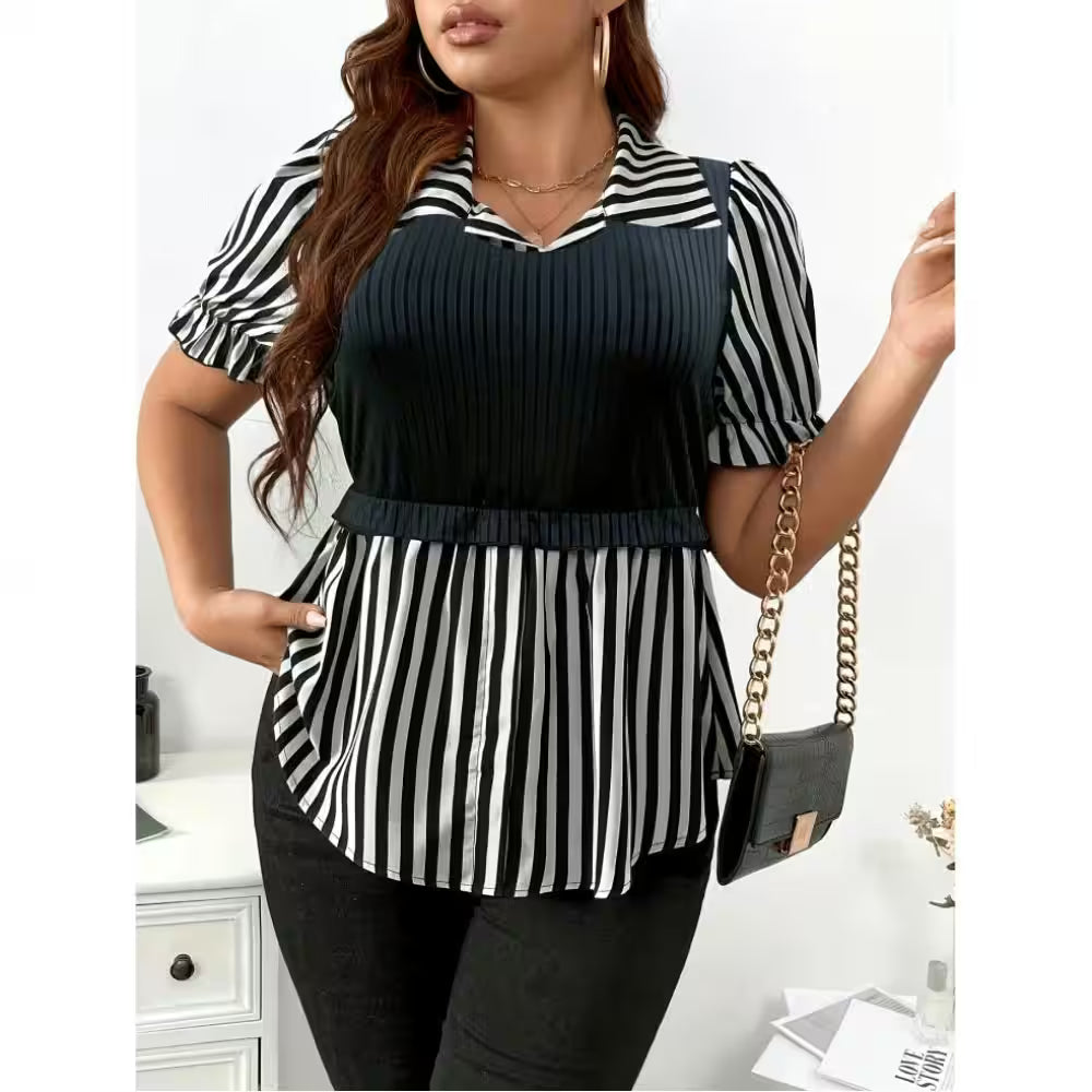Plus Size Fashion Elegant Black Top - Women's Fashion - View 6