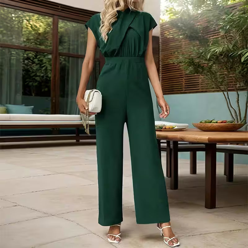 New Sleeveless Pleated Collar Jumpsuit - Additional View 4