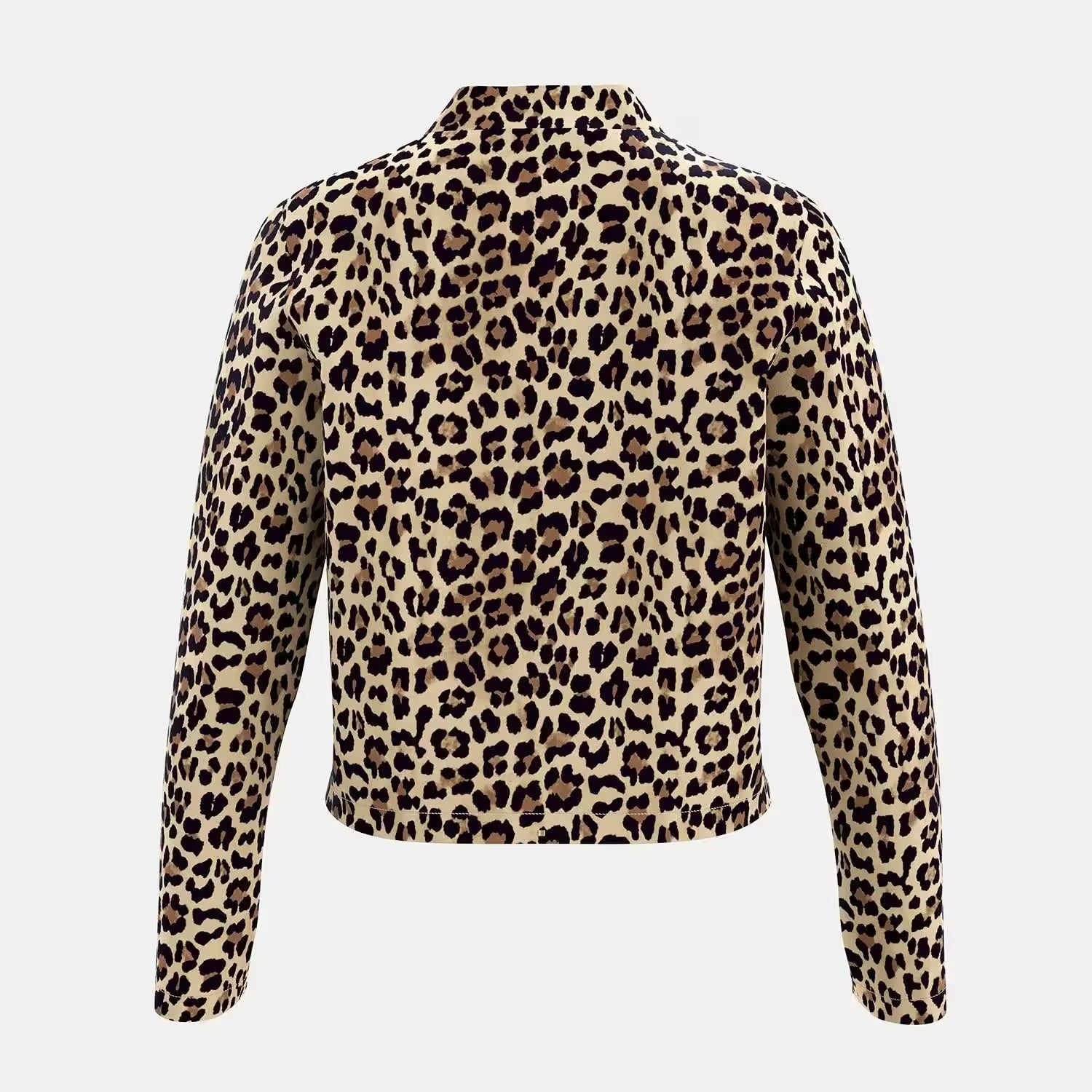 Jackets Fashion Decent Zipper Leopard Print Long Sleeve - Additional View 4