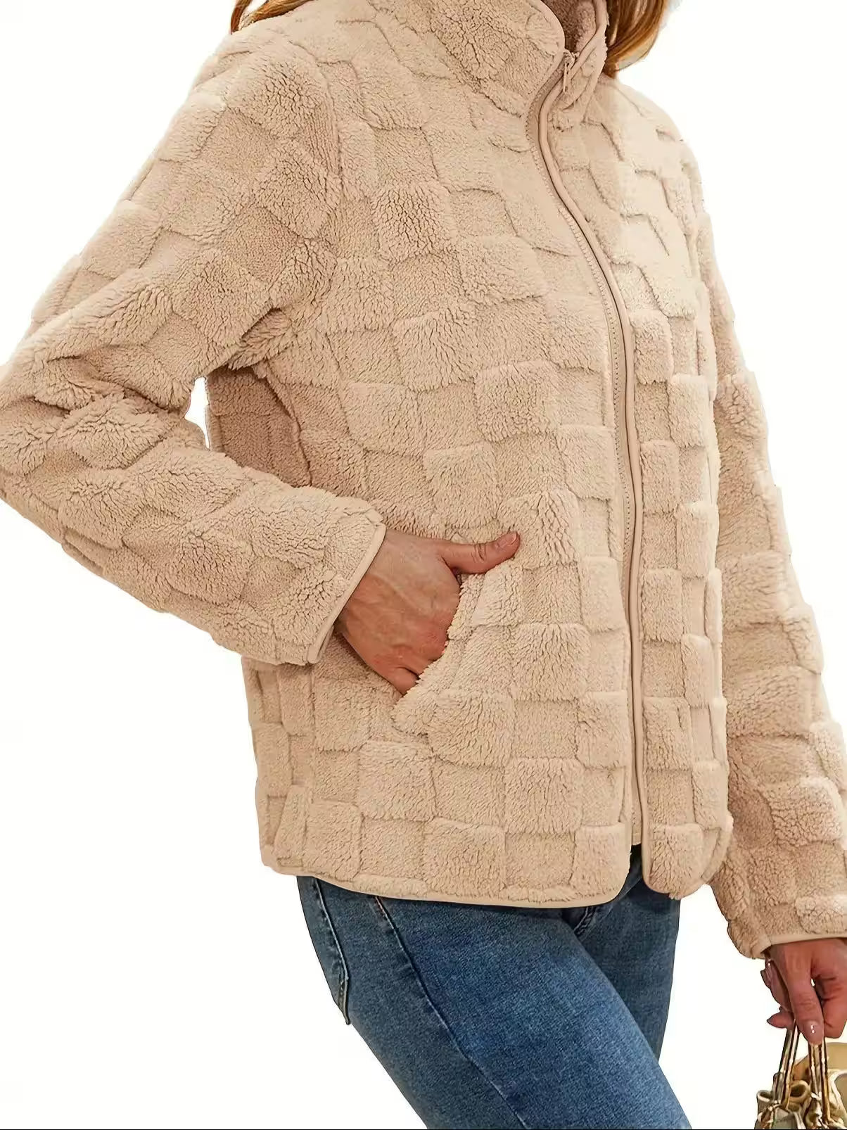 Coat Zipper Hairy Clothing - Women's Fashion - View 5