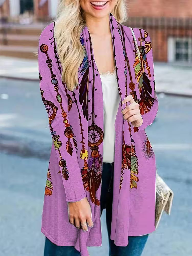 Plus Size 2025 Spring Long Sleeve Retro Cardigan - Additional View 4