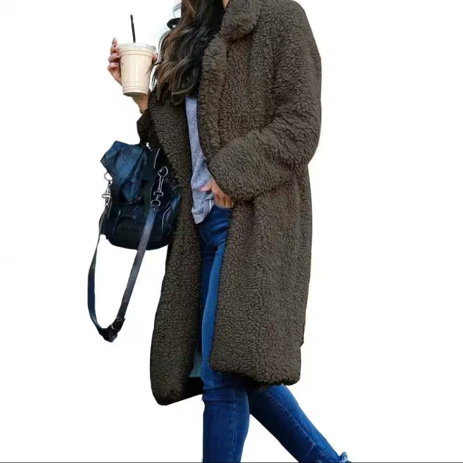 Warm Ladies Fur Jacket Female Outwear Plush - Women's Fashion - View 6