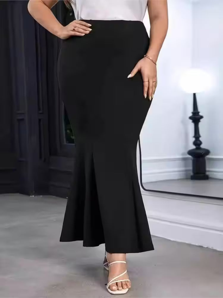 Plus Size High Waist Summer Fishtail Long Skirts - Additional View 3