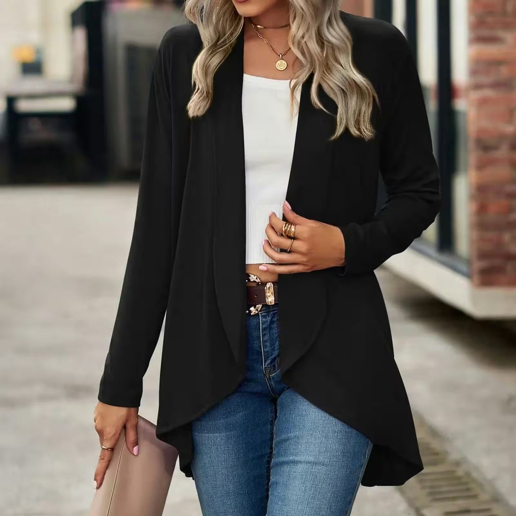 Plus Size Cardigan Lightweight Open Front Long Sleeve Sweater - Women's Fashion - View 8
