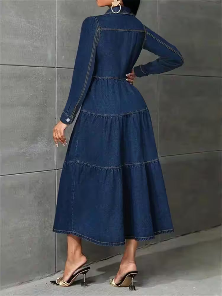 Casual Button Cardigan Long Sleeve Dresses - Additional View 9