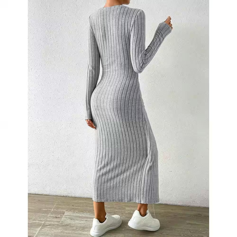 Dresses Fitting Slim Plain Asymmetric - Additional View 3