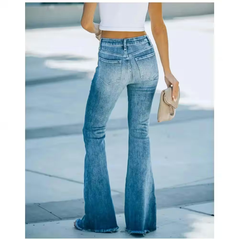 Stretch Micro-flare Jeans Trousers - Additional View 2