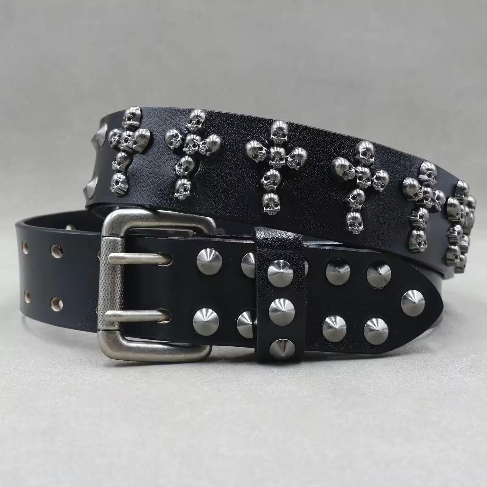 Nice Rivet Genuine Leather Belt Goth Style - Additional View 20