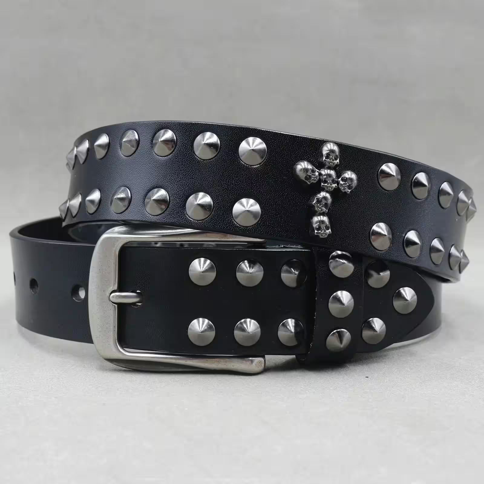 Nice Rivet Genuine Leather Belt Goth Style - Additional View 33