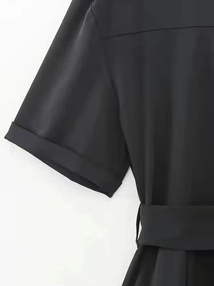 Jumpsuits Vintage Short Sleeve Side Pockets - Additional View 6