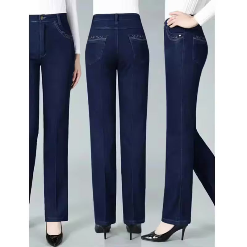 Dresses - Jeans Autumn Casual Slim Straight leg Cotton