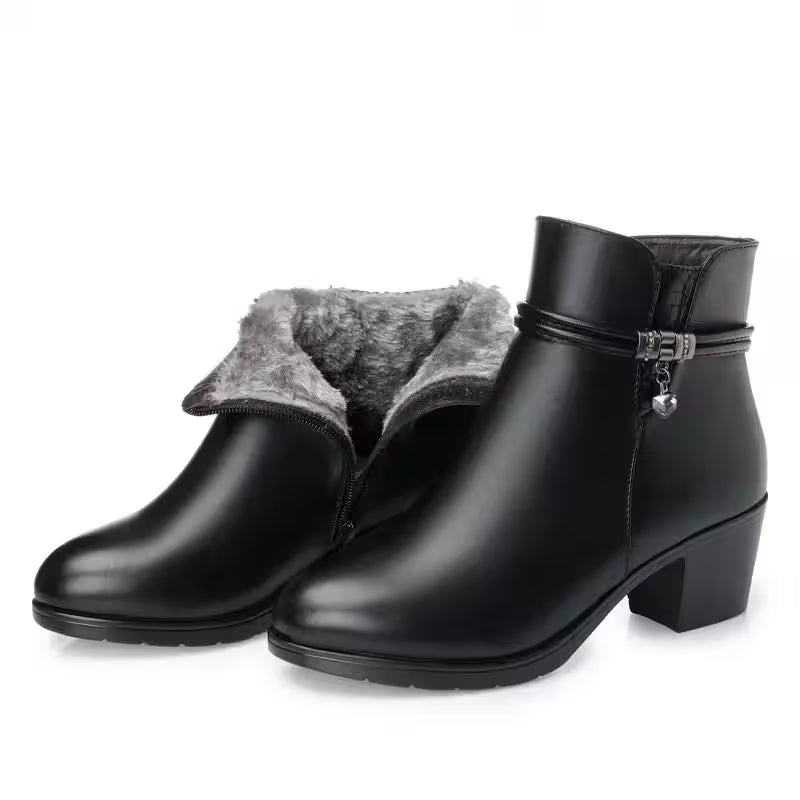 Shoes Boots Zipper Mid Heel Plus Size - Additional View 4