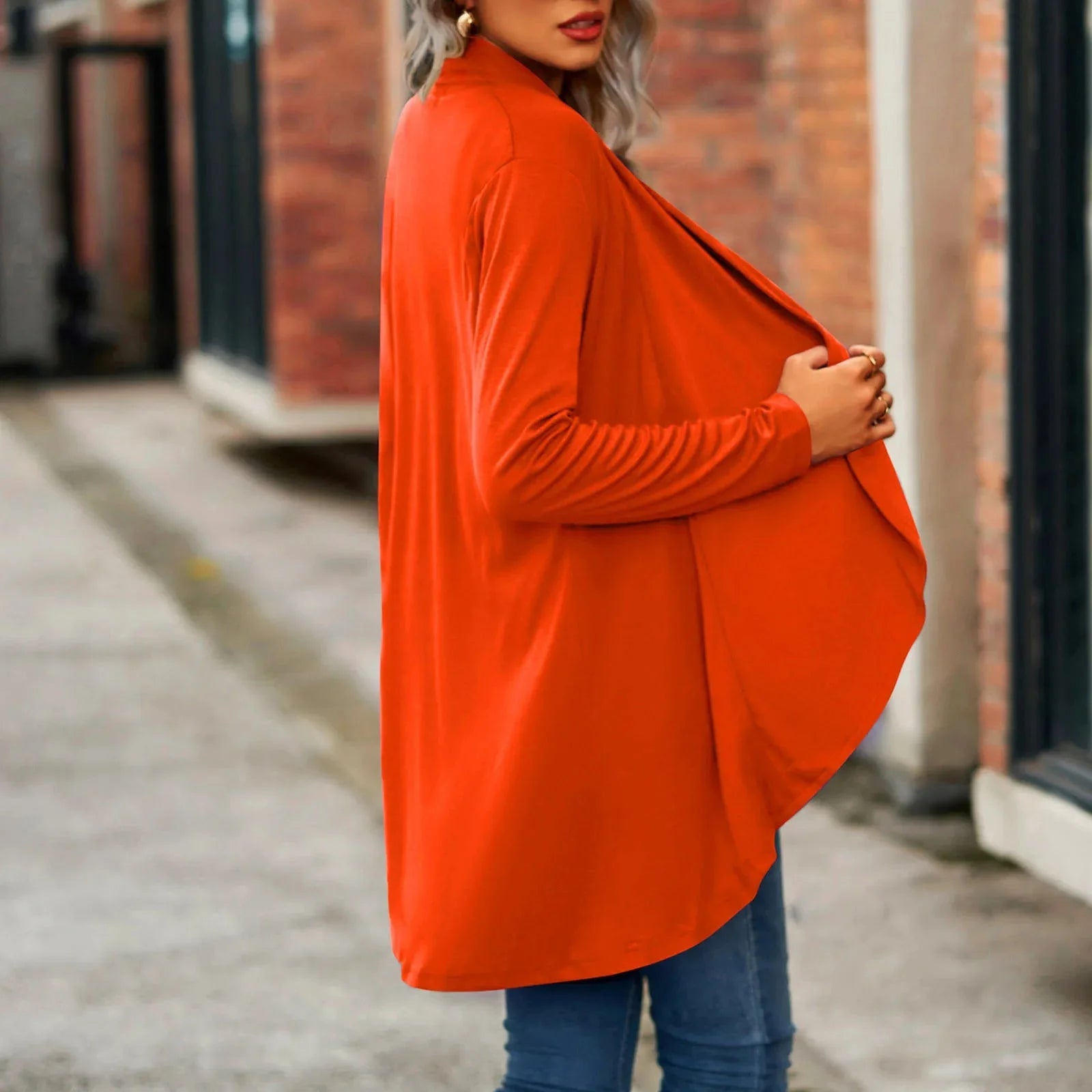 Plus Size Cardigan Lightweight Open Front Long Sleeve Sweater - Women's Fashion - View 12