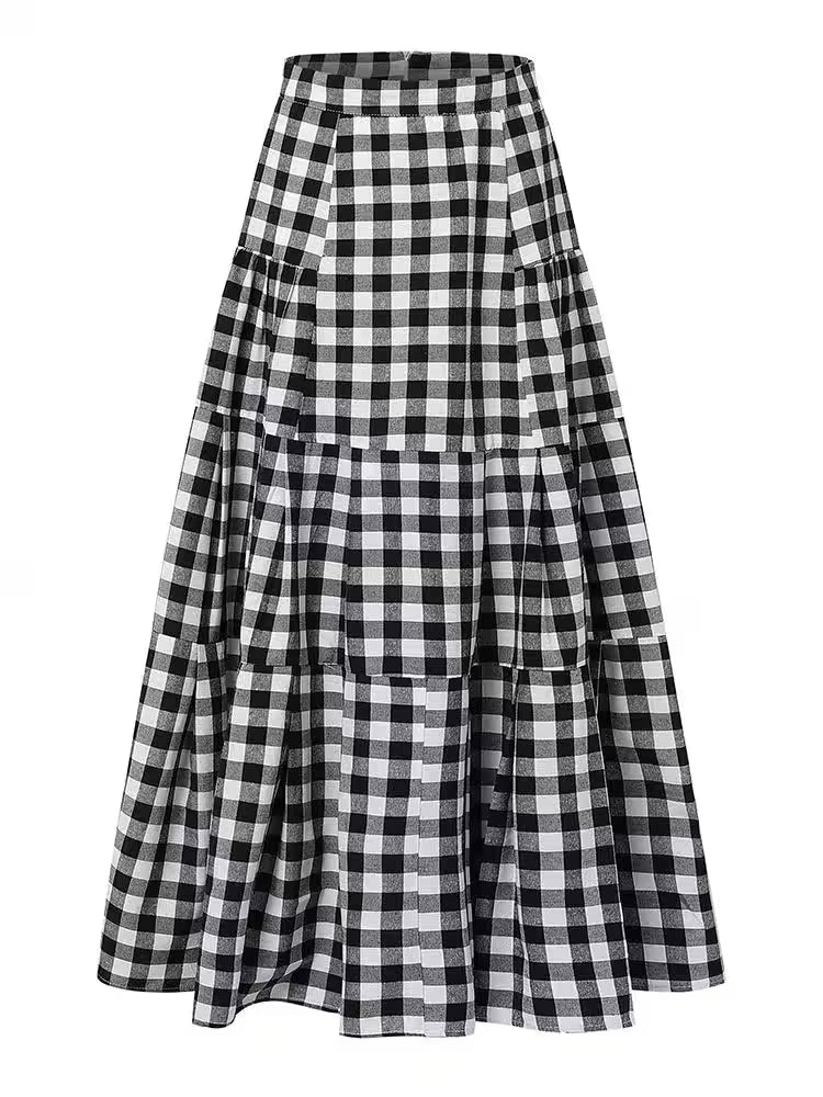 Plus Size 5XL Skirts Summer A Line Plaid - Additional View 4