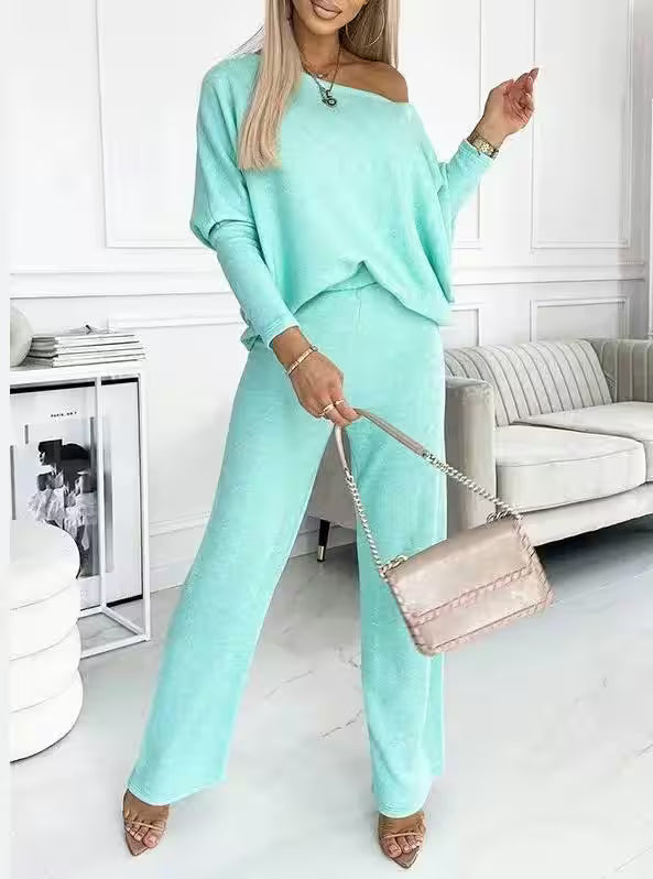 Top + Loose Wide Leg Two-piece Set - Additional View 4
