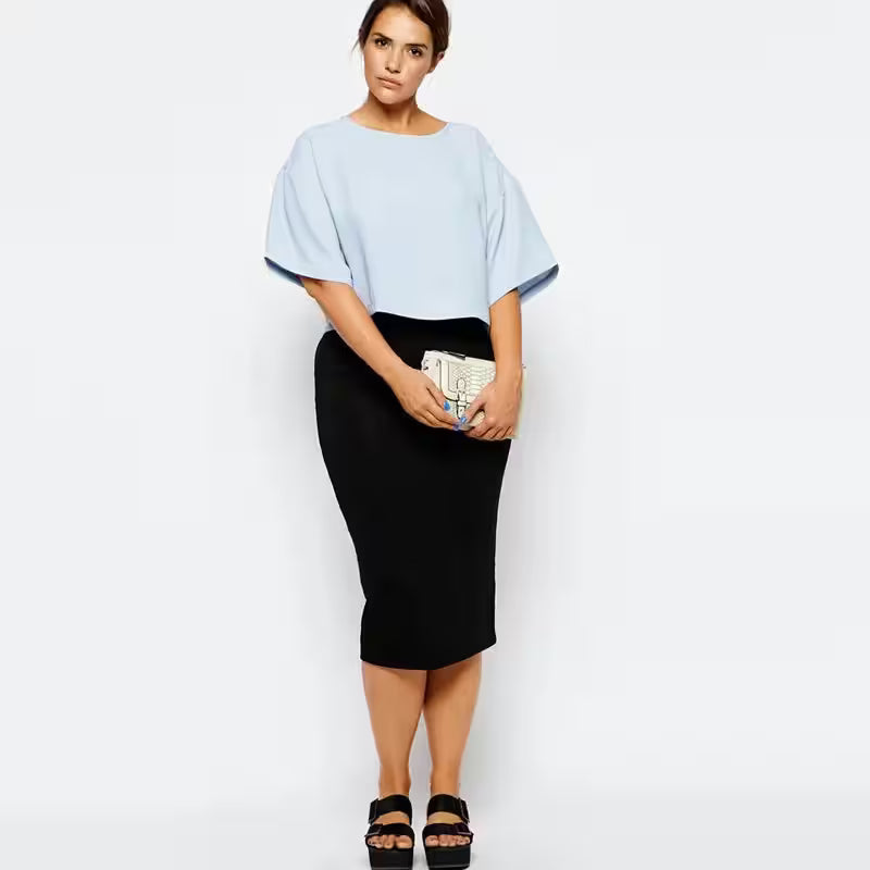 Tops - Plus Size Elegant Summer Spring Midi Skirt 6XL 7XL