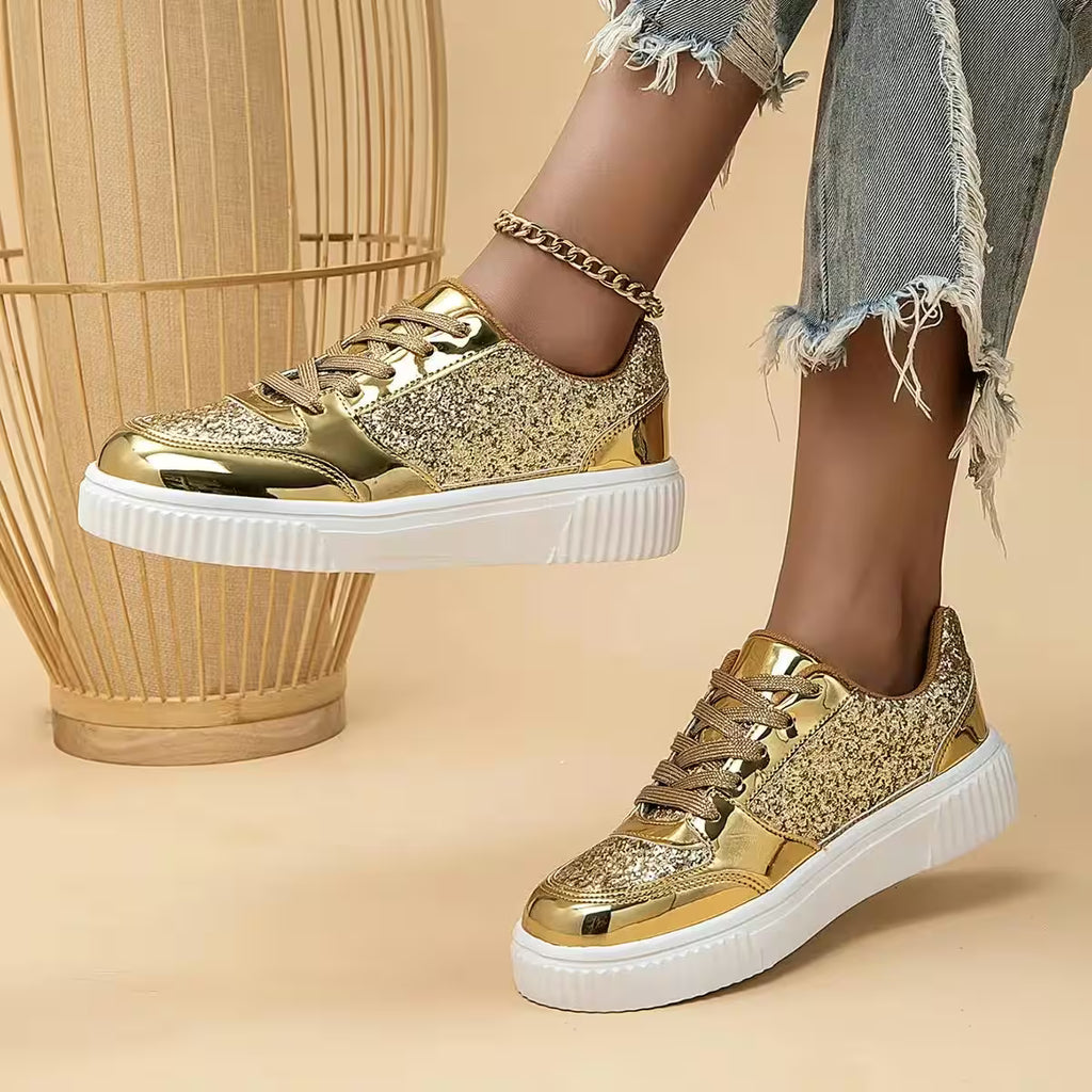 Platform Versatile Strap Gold Fashion Stage Shoes Zapatillas - Additional View 8