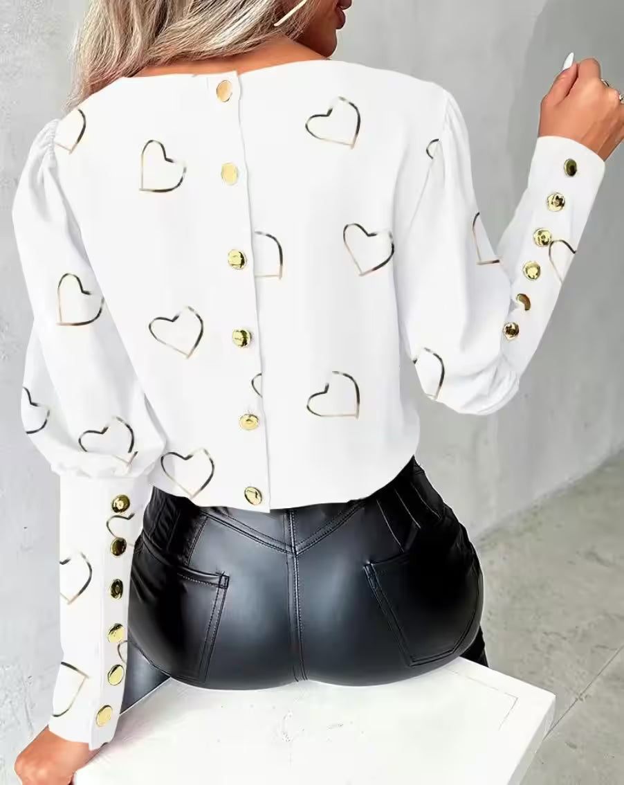 Shirt Long Sleeve Round Neck Button Down - Additional View 3