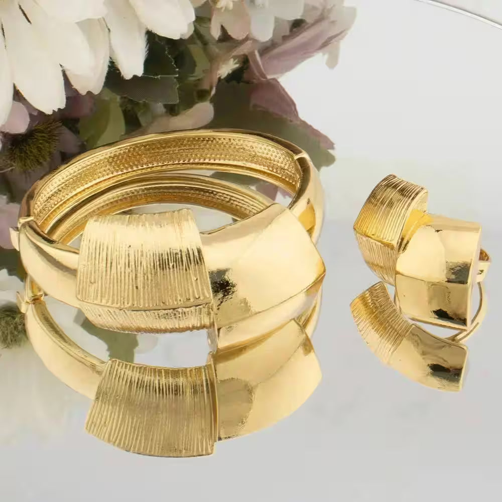 Bracelets Gold Color Jewelry Dubai Party Set - Additional View 5