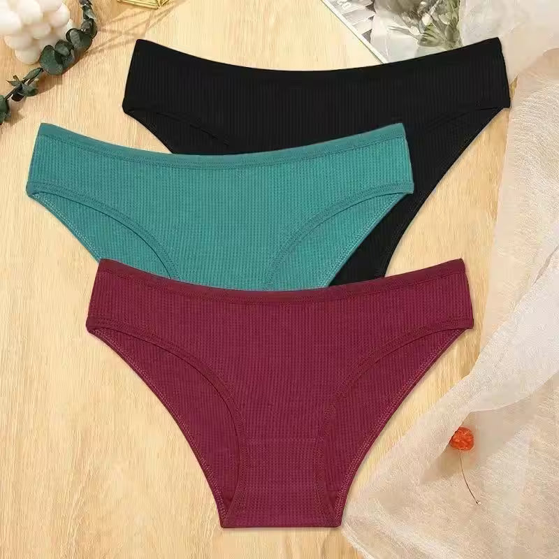 3Pcs/set  Waffle Cotton Panties S-XL - Additional View 7