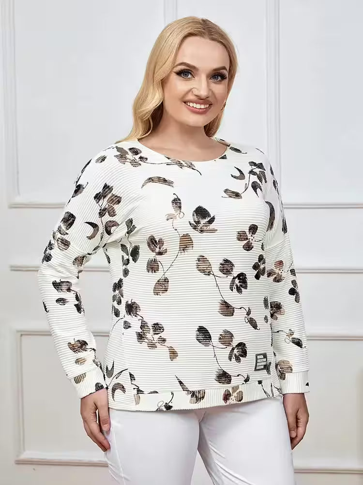 Plus size woven round neck shirt - Women's Fashion - View 5