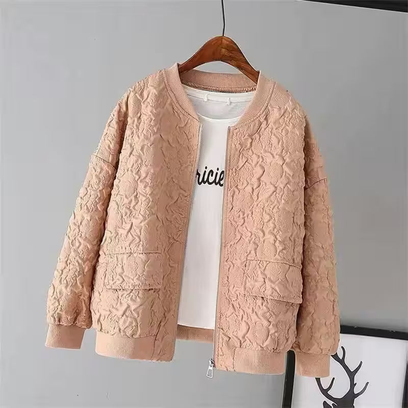 Casual White Jacket Top Female Cardigan Zipper - Additional View 6
