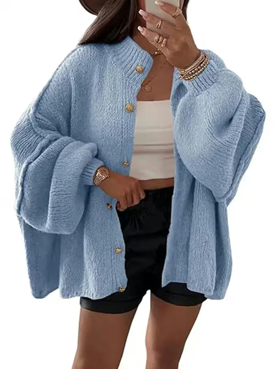 Style Oversized Long Sleeve Loose Buttons Cardigans Coat Winter - Women's Fashion - View 7