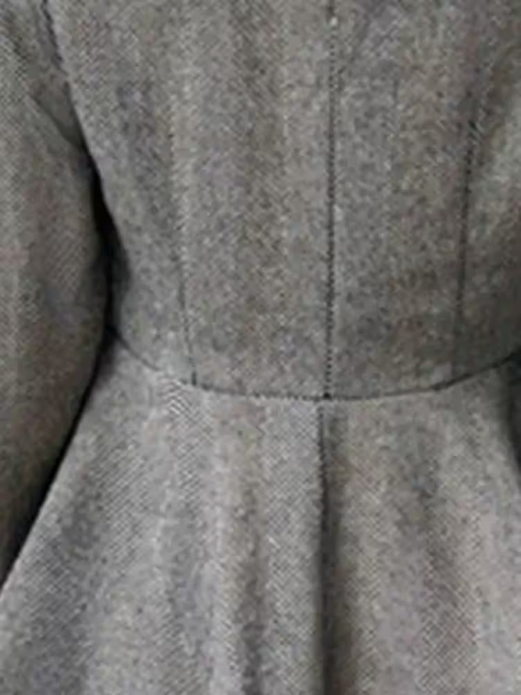 Plus Size Casual Coat Plus Chevron Print Long Sleeve - Additional View 3