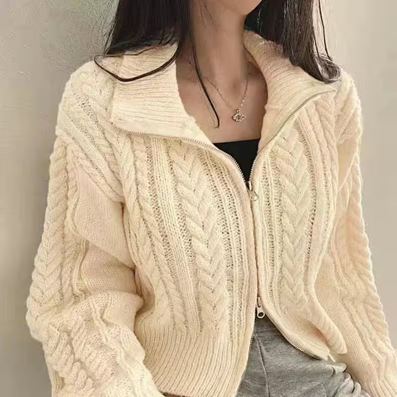 Casual Solid Cardigan Winter Short Coat - Additional View 2