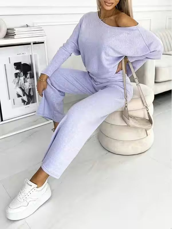 Top + Loose Wide Leg Two-piece Set - Additional View 3