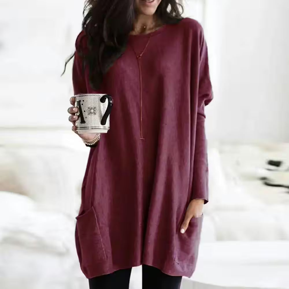 Long Sleeve Pocket Tunic Tops Blouse Casual - Additional View 7