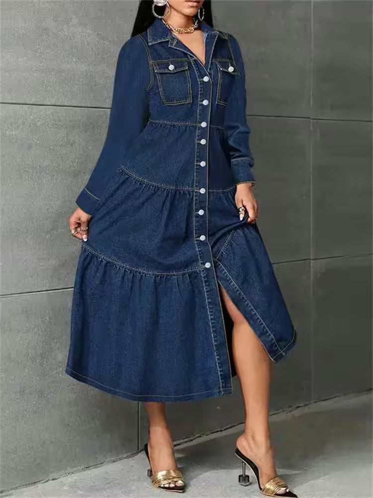 Dresses - Casual Button Cardigan Long Sleeve Dresses