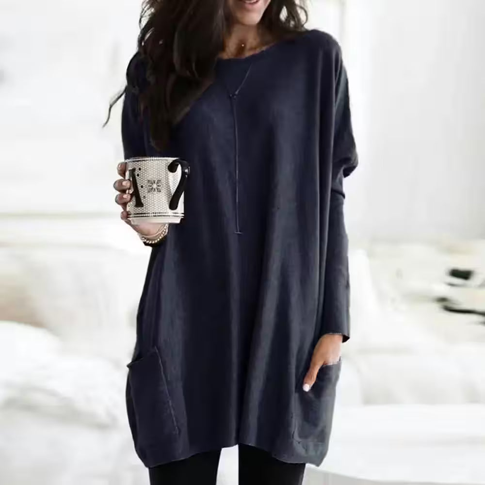 Long Sleeve Pocket Tunic Tops Blouse Casual - Additional View 6