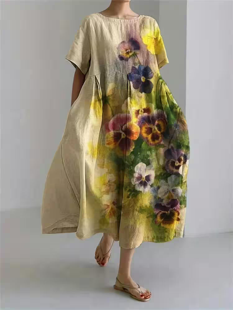 Flower 3D Printed Round Dress - Women's Fashion - View 4