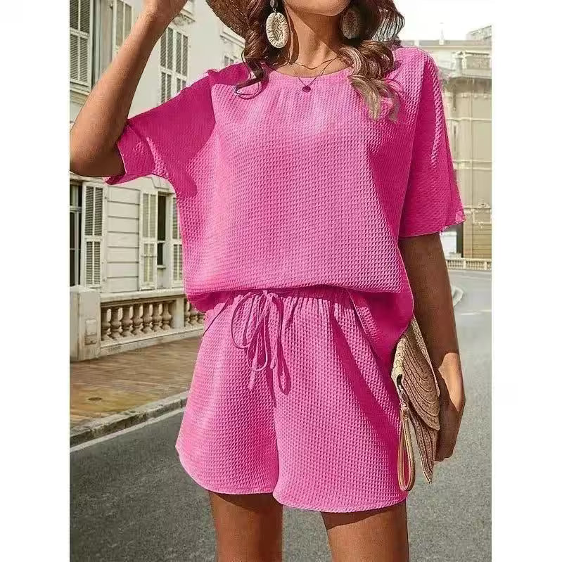 2 Piece Sets Outfit Solid Color Casual Loose Short - Additional View 29