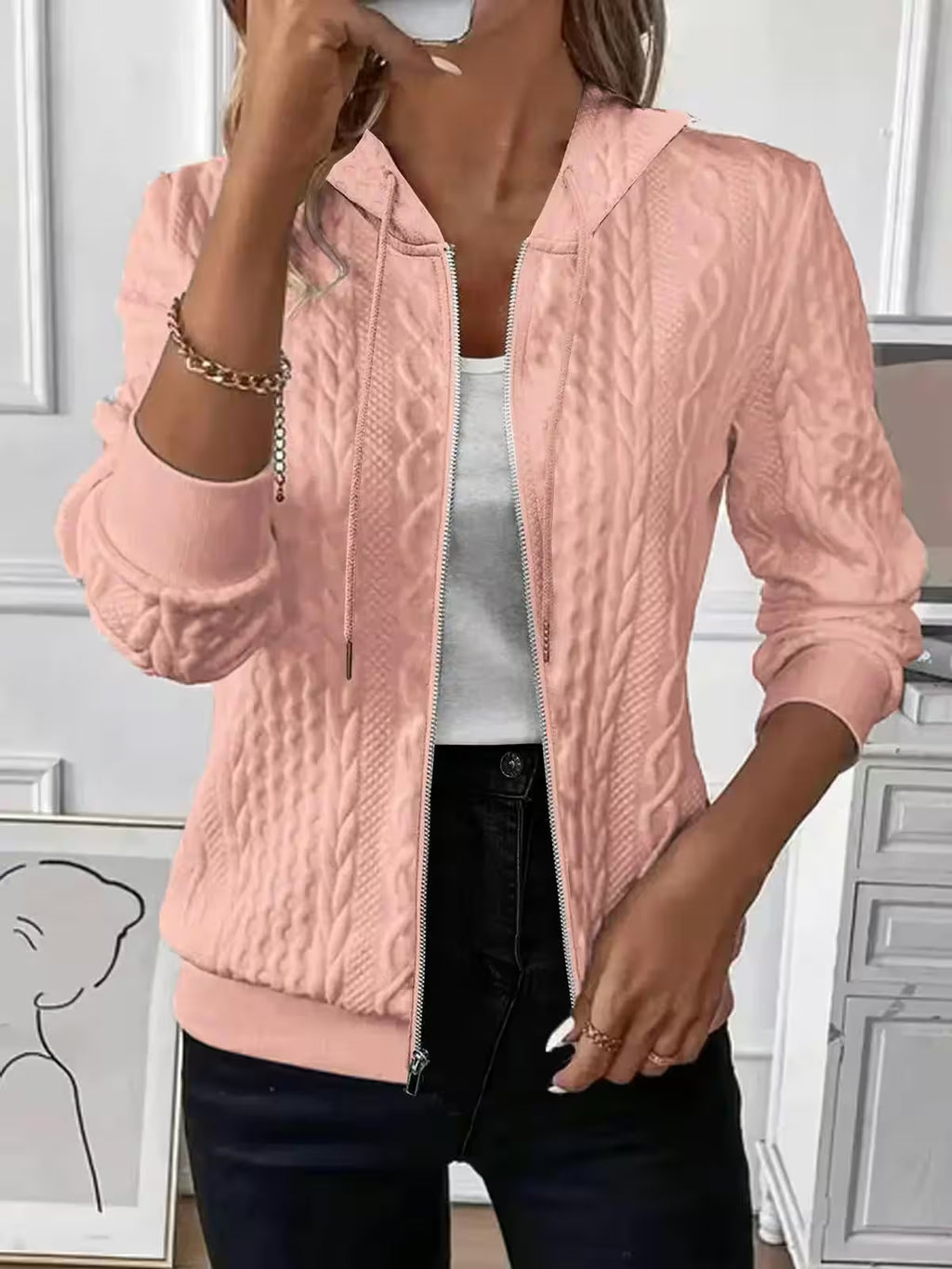 Long Sleeve Zipper Coat Autumn Winter - Additional View 8