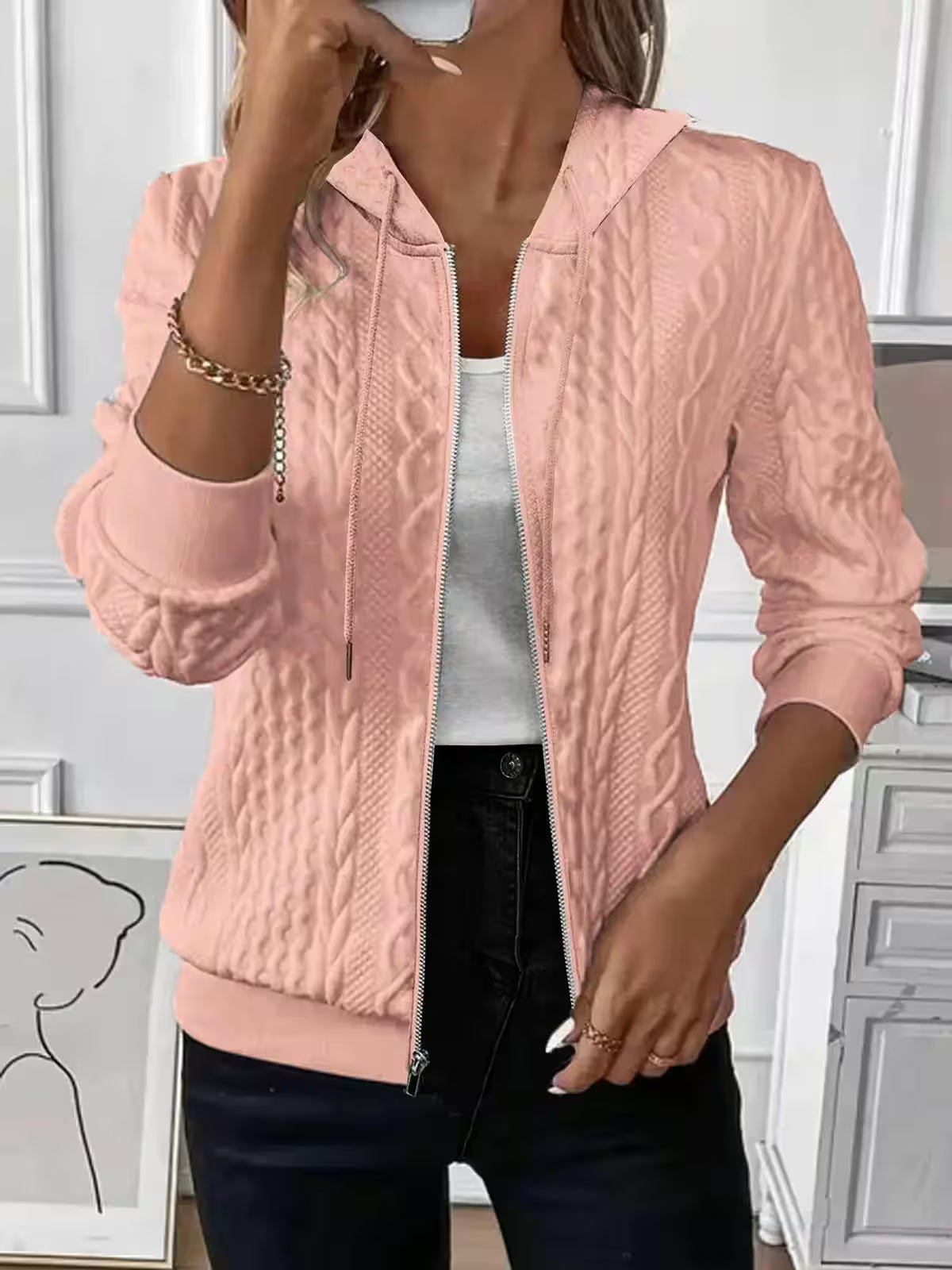 Long Sleeve Zipper Coat Autumn Winter - Additional View 8