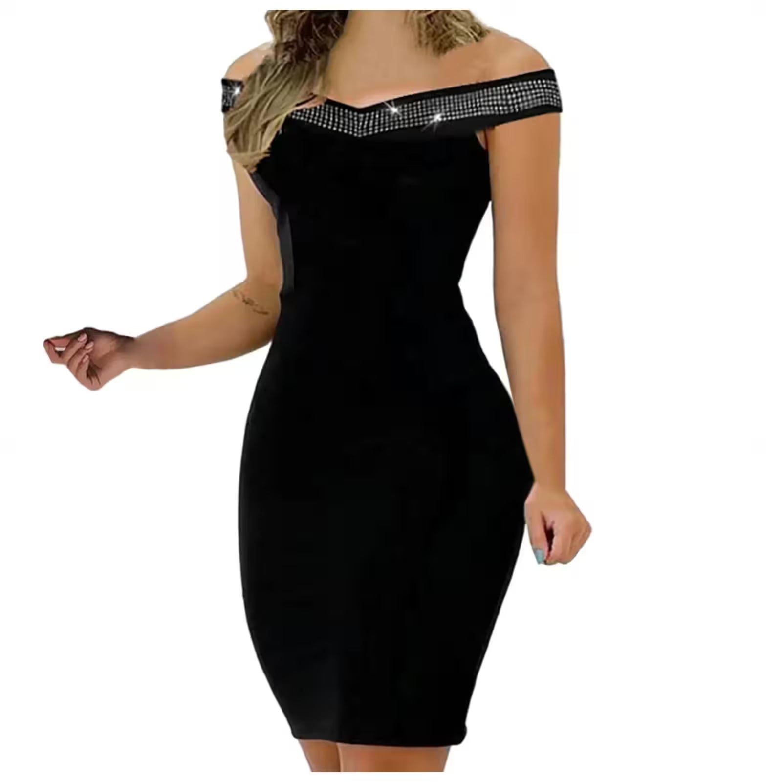 V-Neck Sexy Package Hip Dress Backless Open - Additional View 3