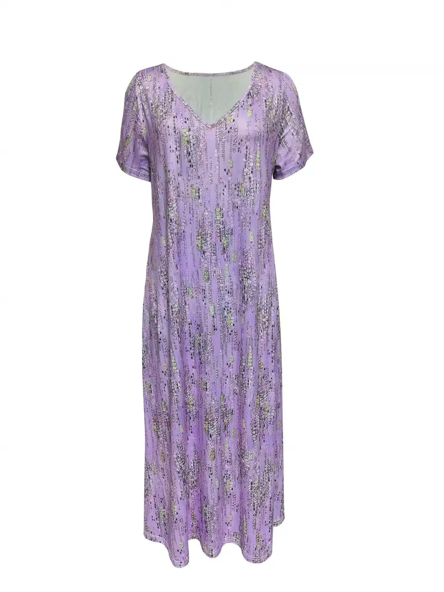 Plus Size Cross border Fashion Print V-neck - Additional View 2