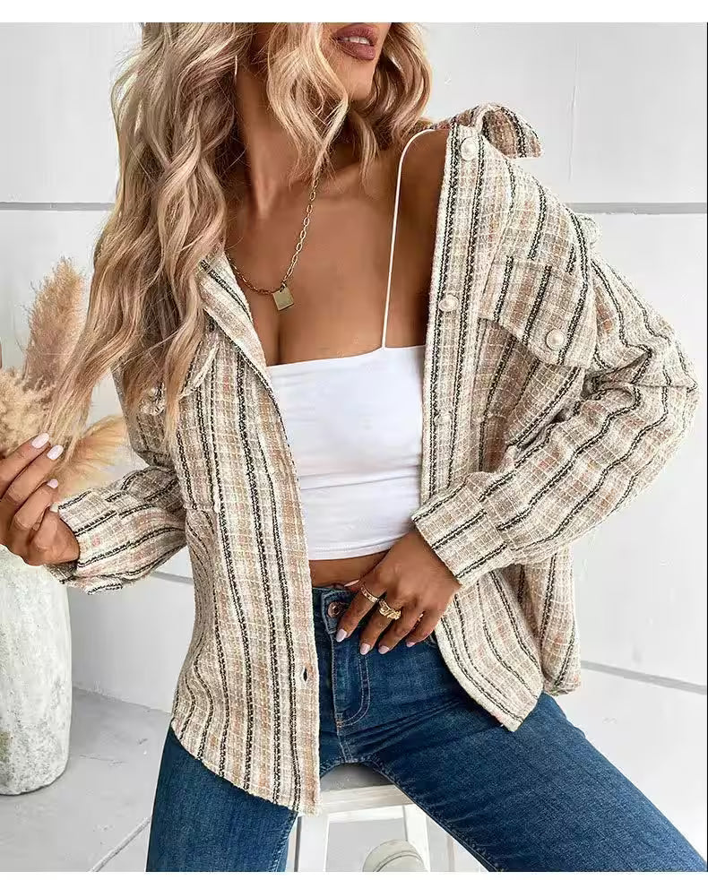 Jacket Retro Checkered Cardigan - Additional View 6