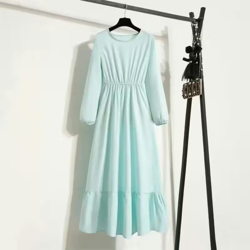 Dresses with Waist Slim Long Sleeve Pullover - Additional View 2
