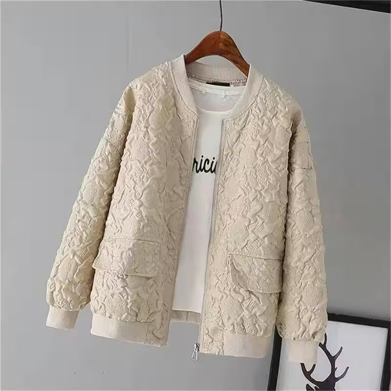 Casual White Jacket Top Female Cardigan Zipper - Additional View 9